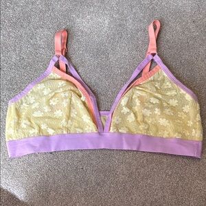 Colsie Lace Strappy Front Unlined Bralette Size L